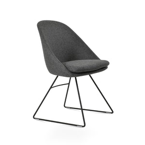 Soho Concept Avanos Wire Dining Chair In Camira Blazer Wool - Stylish Chrome Base, 10-year Guarantee & Durability Black,Dark Grey  Soho-concept-dining-chair-01081