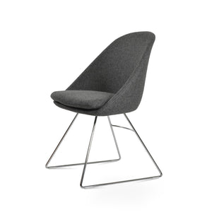 Soho Concept Avanos Wire Dining Chair In Camira Blazer Wool - Stylish Chrome Base, 10-year Guarantee & Durability Chrome,Dark Grey  Soho-concept-dining-chair-01084