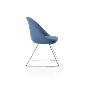 Soho Concept Avanos Wire Dining Chair In Camira Blazer Wool - Stylish Chrome Base, 10-year Guarantee & Durability Chrome,Blue  Soho-concept-dining-chair-01070