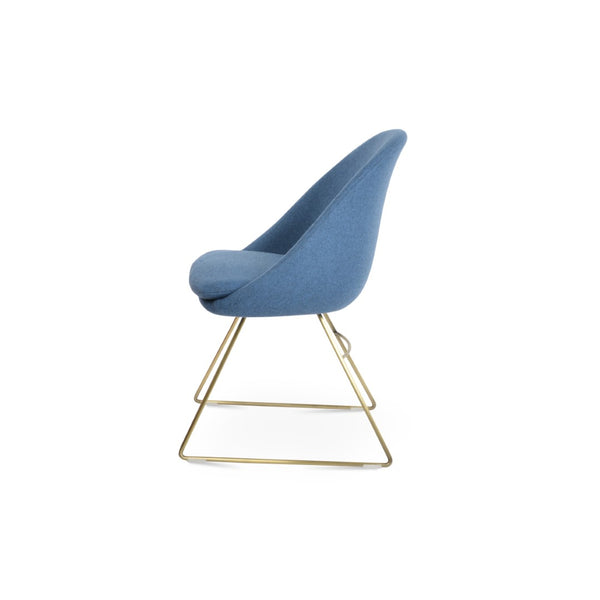 Soho Concept Avanos Wire Dining Chair In Camira Blazer Wool - Stylish Chrome Base, 10-year Guarantee & Durability Gold,Blue  Soho-concept-dining-chair-01073
