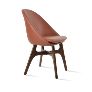Soho Concept Avanos Wood Dining Chair - Soft Leatherette Upholstery, Solid Ash Base, 2-year Guarantee, Stylish Comfort Walnut  Soho-concept-dining-chair-01090