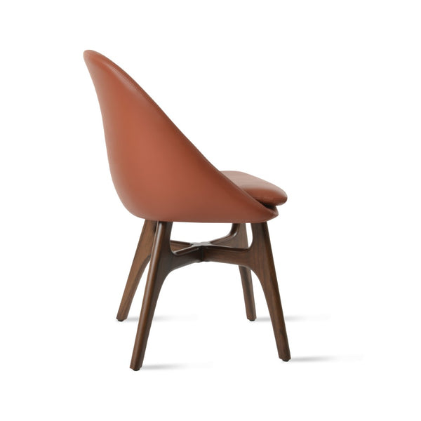 Soho Concept Avanos Wood Dining Chair - Soft Leatherette Upholstery, Solid Ash Base, 2-year Guarantee, Stylish Comfort Walnut  Soho-concept-dining-chair-01090
