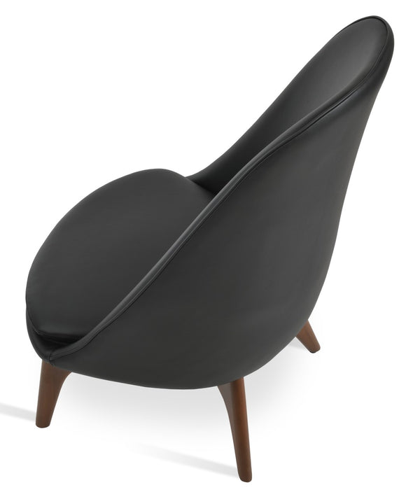 Soho Concept Avanos Wood Lounge Chair - Elegant Beech With Walnut Finish, Soft Leatherette, 2-year Guarantee! Walnut,Black  Soho-concept-dining-chair-12777