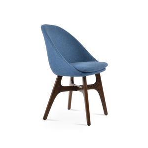 Soho Concept Avanos Wood Dining Chair - Elegant Walnut & Ash Design, Camira Blazer Wool, 10-year Guarantee! Walnut,Blue  Soho-concept-dining-chair-01088