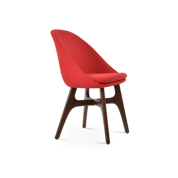 Soho Concept Avanos Wood Dining Chair - Elegant Upholstery Options, 10-year Guarantee, Durable & Stylish Comfort Walnut,Red  Soho-concept-dining-chair-01087