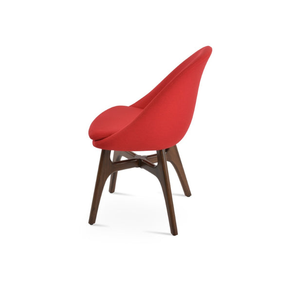 Soho Concept Avanos Wood Dining Chair - Elegant Upholstery Options, 10-year Guarantee, Durable & Stylish Comfort Walnut,Red  Soho-concept-dining-chair-01087