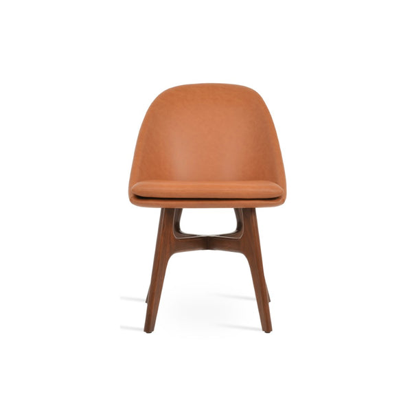 Soho Concept Avanos Wood Dining Chair - Soft Leatherette Upholstery, Solid Ash Base, 2-year Guarantee, Stylish Comfort Walnut  Soho-concept-dining-chair-01091