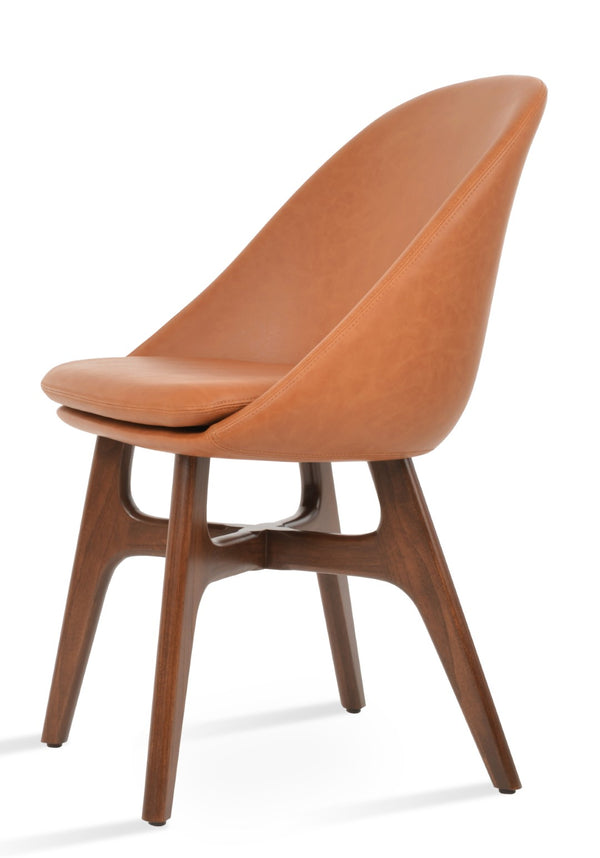 Soho Concept Avanos Wood Dining Chair - Soft Leatherette Upholstery, Solid Ash Base, 2-year Guarantee, Stylish Comfort Walnut  Soho-concept-dining-chair-01091