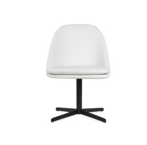 Soho Concept Avanos 4 Star Lounge Swivel Dining Chair - Soft White Leatherette, 350 Lbs Capacity, 2-year Warranty Black,White  Soho-concept-dining-chair-00844