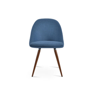 Soho Concept Avanos Ana Chair - Stylish Dining Chair In Camira Blazer Wool, 10-year Guarantee, Chrome Base Walnut,Chrome,Blue  Soho-concept-dining-chair-00861