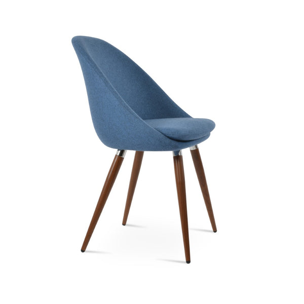 Soho Concept Avanos Ana Chair - Stylish Dining Chair In Camira Blazer Wool, 10-year Guarantee, Chrome Base Walnut,Chrome,Blue  Soho-concept-dining-chair-00861