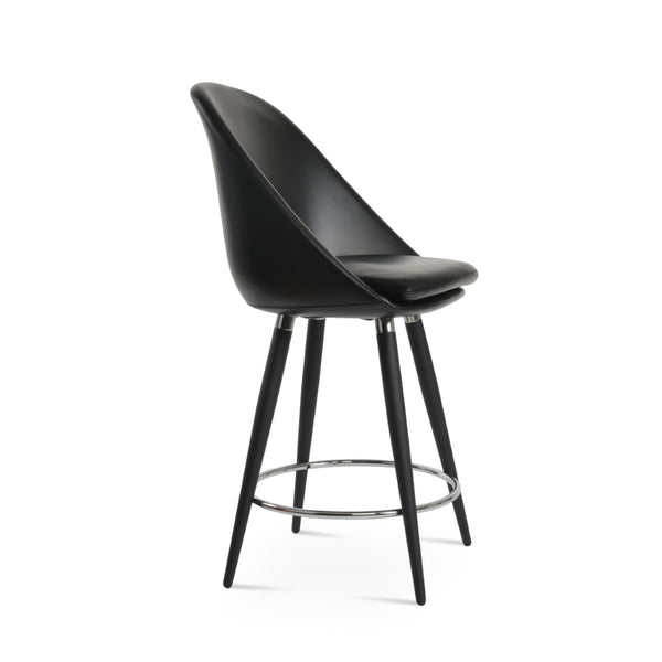 Soho Concept Avanos Ana Barstools & Counterstools - Modern Leatherette Design, 2-year Guarantee, Chrome Finish Black  Soho-concept-dining-chair-10465