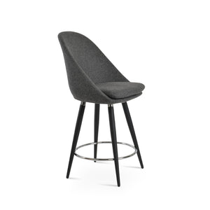 Soho Concept Avanos Stylish Barstools & Counterstools - Durable Camira Blazer Wool, 10-year Guarantee, Walnut Finish Black,Dark Grey  Soho-concept-dining-chair-10464
