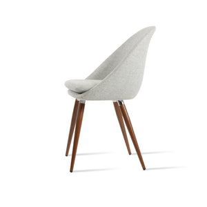 Soho Concept Avanos Ana Chair - Stylish Dining Chair In Camira Blazer Wool, 10-year Guarantee, Chrome Base Walnut,Chrome,Silver  Soho-concept-dining-chair-00856