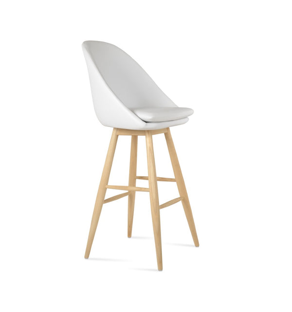 Soho Concept Avanos Baba Barstools & Counterstools - Elegant Solid Wood With Leatherette, 2-year Guarantee! Natural,White  Soho-concept-dining-chair-10466