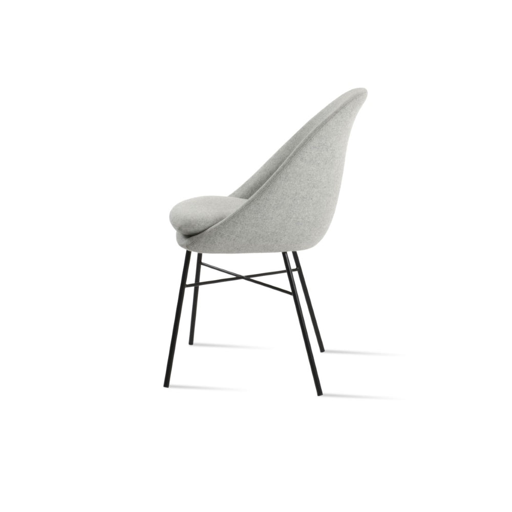 Soho Concept Avanos Cross Chair - Modern Steel Frame Dining Chair In Camira Blazer Wool With 10-year Guarantee Black,Silver  Soho-concept-dining-chair-00890