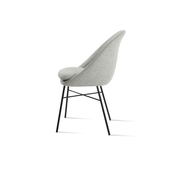 Soho Concept Avanos Cross Chair - Modern Steel Frame Dining Chair In Camira Blazer Wool With 10-year Guarantee Black,Silver  Soho-concept-dining-chair-00890