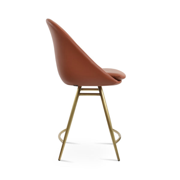Soho Concept Avanos Galata Barstools & Counterstools - Durable Leatherette, Metal Frame, 2-year Guarantee, Stylish! Brass Steel Tubular Legs Soho-concept-dining-chair-10470