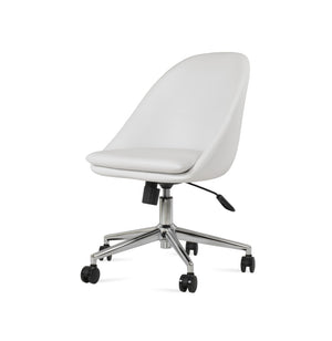 Soho Concept Avanos Office Chair - Durable Leatherette, 2-year Guarantee, Adjustable Height, Supports 350 Lbs Chrome,White  Soho-concept-dining-chair-11648
