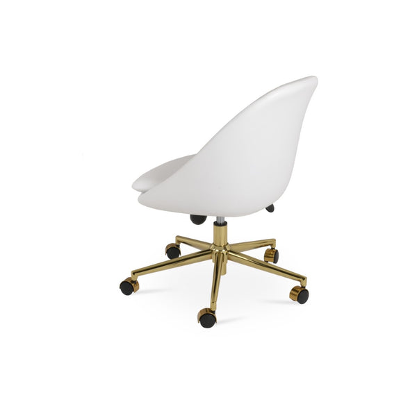 Soho Concept Avanos Office Chair - Durable Leatherette, 2-year Guarantee, Adjustable Height, Supports 350 Lbs Gold,White  Soho-concept-dining-chair-11649