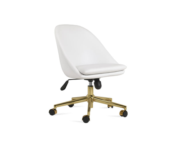 Soho Concept Avanos Office Chair - Durable Leatherette, 2-year Guarantee, Adjustable Height, Supports 350 Lbs Gold,White  Soho-concept-dining-chair-12662