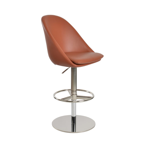 Soho Concept Avanos Adjustable Piston Stool With Full Footrest - Polished & Brushed Stainless Steel Options! Cinnamon  Soho-concept-dining-chair-10473