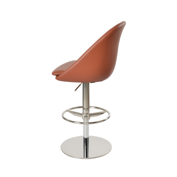 Soho Concept Avanos Adjustable Piston Stool With Full Footrest - Polished & Brushed Stainless Steel Options! Fr Cinnamon  Soho-concept-dining-chair-10474
