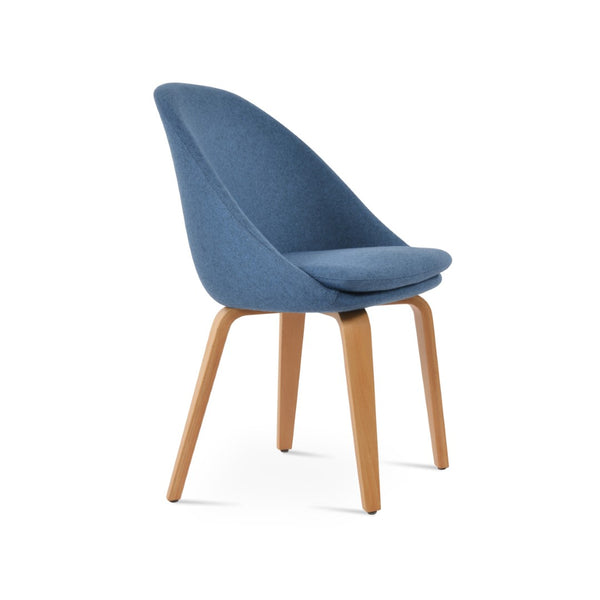 Soho Concept Avanos Plywood Dining Chair With Camira Blazer Wool Fabric - Stylish & Durable, 10-year Guarantee! Natural,Blue  Soho-concept-dining-chair-00931
