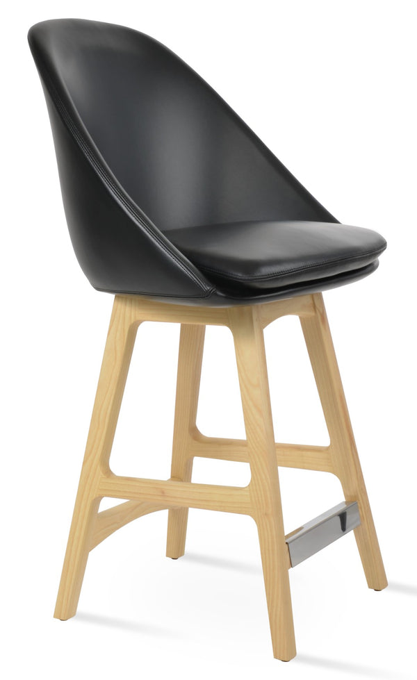 Soho Concept Avanos Solid Wood Barstools & Counterstools With Soft Leatherette Upholstery, 2-year Guarantee Ash,Natural,Black  Soho-concept-dining-chair-10477