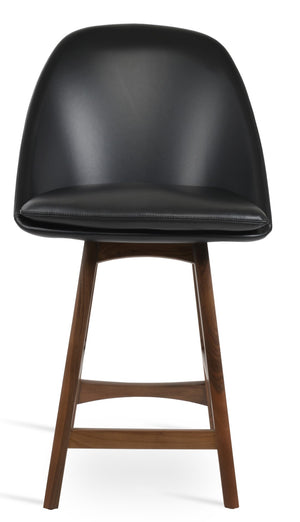 Soho Concept Avanos Solid Wood Barstools & Counterstools In Luxurious Fabrics - 10-year Guarantee, 300 Lb Capacity Walnut,Black  Soho-concept-dining-chair-07436