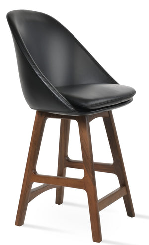 Soho Concept Avanos Solid Wood Barstools & Counterstools With Soft Leatherette Upholstery, 2-year Guarantee Walnut,Black  Soho-concept-dining-chair-06590