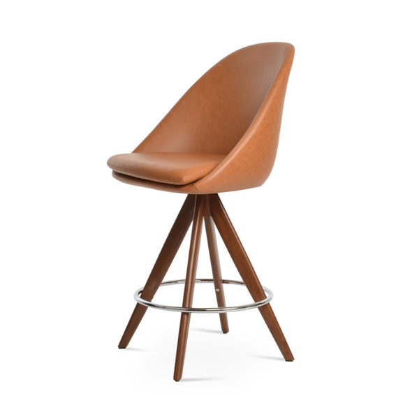 Soho Concept Avanos Swivel Barstools & Counterstools - Custom Finishes, 2-year Guarantee, Stylish Leatherette Walnut  Soho-concept-dining-chair-10486