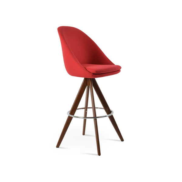 Soho Concept Avanos Swivel Barstools & Counterstools - Premium Upholstery, Solid Wood, 10-year Guarantee, Stylish Comfort Walnut,Red  Soho-concept-dining-chair-10481