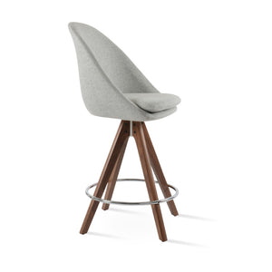 Soho Concept Avanos Pyramid Barstools & Counterstools - Durable Camira Blazer Wool, 10-year Guarantee, Chic Design Silver  Soho-concept-dining-chair-10484