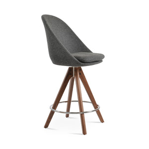 Soho Concept Avanos Pyramid Barstools & Counterstools - Durable Camira Blazer Wool, 10-year Guarantee, Chic Design Walnut,Silver  Soho-concept-dining-chair-10482