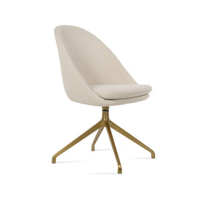 Soho Concept Avanos Spider Swivel Chair - Stylish Dining With Durable Camira Fabrics & 10-year Guarantee Options Brass,White  Soho-concept-dining-chair-00977