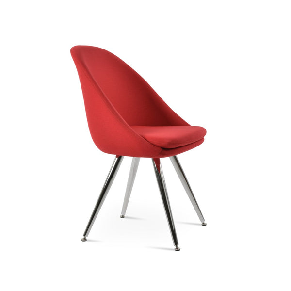 Soho Concept Avanos Star Dining Chair - Customizable Steel Bases, Luxurious Upholstery & 10-year Guarantee! Chrome,Red  Soho-concept-dining-chair-00992