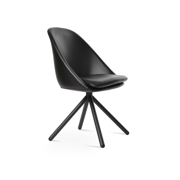 Soho Concept Avanos Stick Swivel Chair - Stylish Leatherette Dining Seat With Steel Base, 2-year Guarantee, 300 Lbs Black Steel Tube Soho-concept-dining-chair-01017