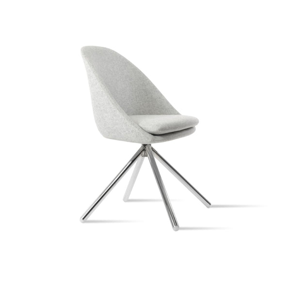 Soho Concept Avanos Stick Swivel Chair - Stylish Camira Blazer Wool, Durable Design, 10-year Guarantee, Brass Finish Chrome,Silver Steel Tube Soho-concept-dining-chair-01027