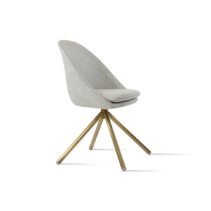Soho Concept Avanos Stick Swivel Chair - Stylish Camira Blazer Wool, Durable Design, 10-year Guarantee, Brass Finish Gold,Silver Steel Tube Soho-concept-dining-chair-01028