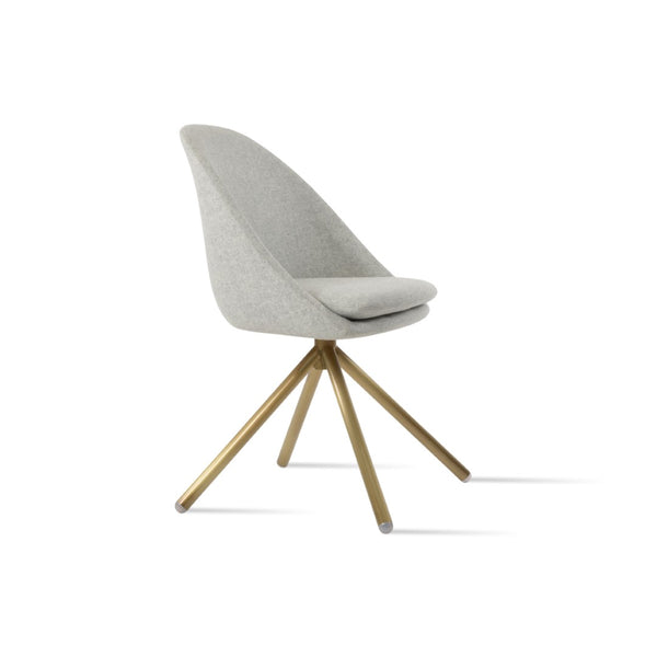 Soho Concept Avanos Stick Swivel Chair - Stylish Camira Blazer Wool, Durable Design, 10-year Guarantee, Brass Finish Gold,Silver Steel Tube Soho-concept-dining-chair-01028