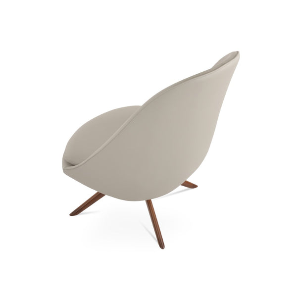 Soho Concept Avanos Sword Lounge Swivel Chair - Elegant Leatherette, Durable Steel Base, 2-year Guarantee, 350 Lbs Capacity Walnut,Light Grey  Soho-concept-dining-chair-12765