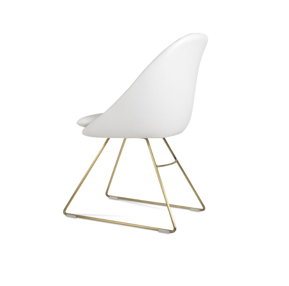 Soho Concept Avanos Wire Dining Chair - Modern Design With Soft Leatherette, 2-year Warranty & Multiple Colors Brass,White  Soho-concept-dining-chair-01077