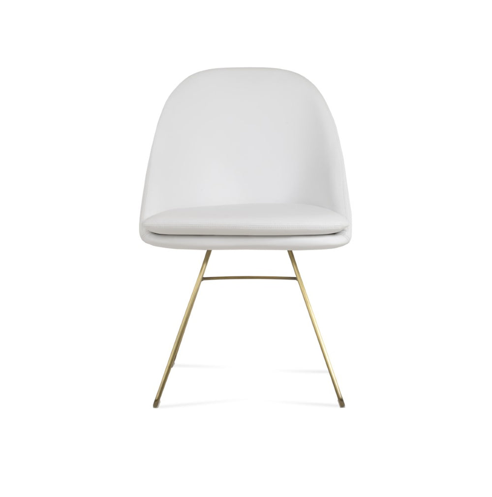 Soho Concept Avanos Wire Dining Chair - Modern Design With Soft Leatherette, 2-year Warranty & Multiple Colors Brass,White  Soho-concept-dining-chair-01077
