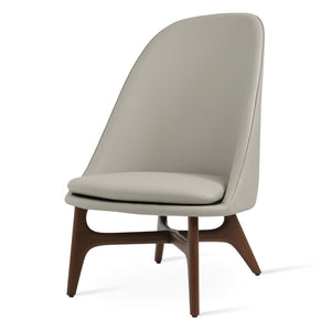 Soho Concept Avanos Wood Lounge Chair - Elegant Beech With Walnut Finish, Soft Leatherette, 2-year Guarantee! Walnut,Light Grey  Soho-concept-dining-chair-12766