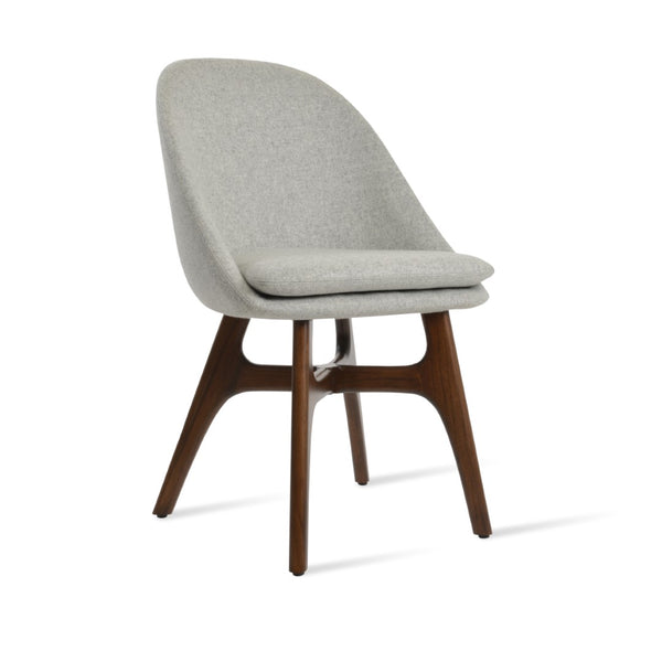 Soho Concept Avanos Wood Dining Chair - Elegant Walnut & Ash Design, Camira Blazer Wool, 10-year Guarantee! Walnut,Silver  Soho-concept-dining-chair-01089