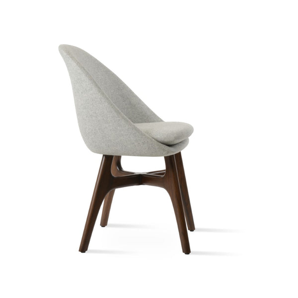 Soho Concept Avanos Wood Dining Chair - Elegant Walnut & Ash Design, Camira Blazer Wool, 10-year Guarantee! Walnut,Silver  Soho-concept-dining-chair-01089