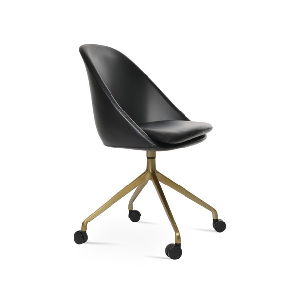 Soho Concept Avanos Spider Swivel Chair - Modern Leatherette Dining Chair With 2-year Guarantee & Stylish Finish Brass,Black  Soho-concept-dining-chair-00985