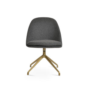 Soho Concept Avanos Spider Swivel Chair In Premium Camira Blazer Wool - 10-year Guarantee, Stylish & Durable Brass,Dark Grey  Soho-concept-dining-chair-00984