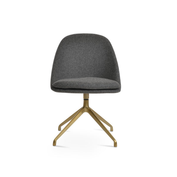 Soho Concept Avanos Spider Swivel Chair In Premium Camira Blazer Wool - 10-year Guarantee, Stylish & Durable Brass,Dark Grey  Soho-concept-dining-chair-00984